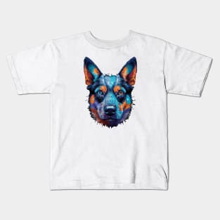 Australian Cattle Dog Watercolor Artwork Kids T-Shirt